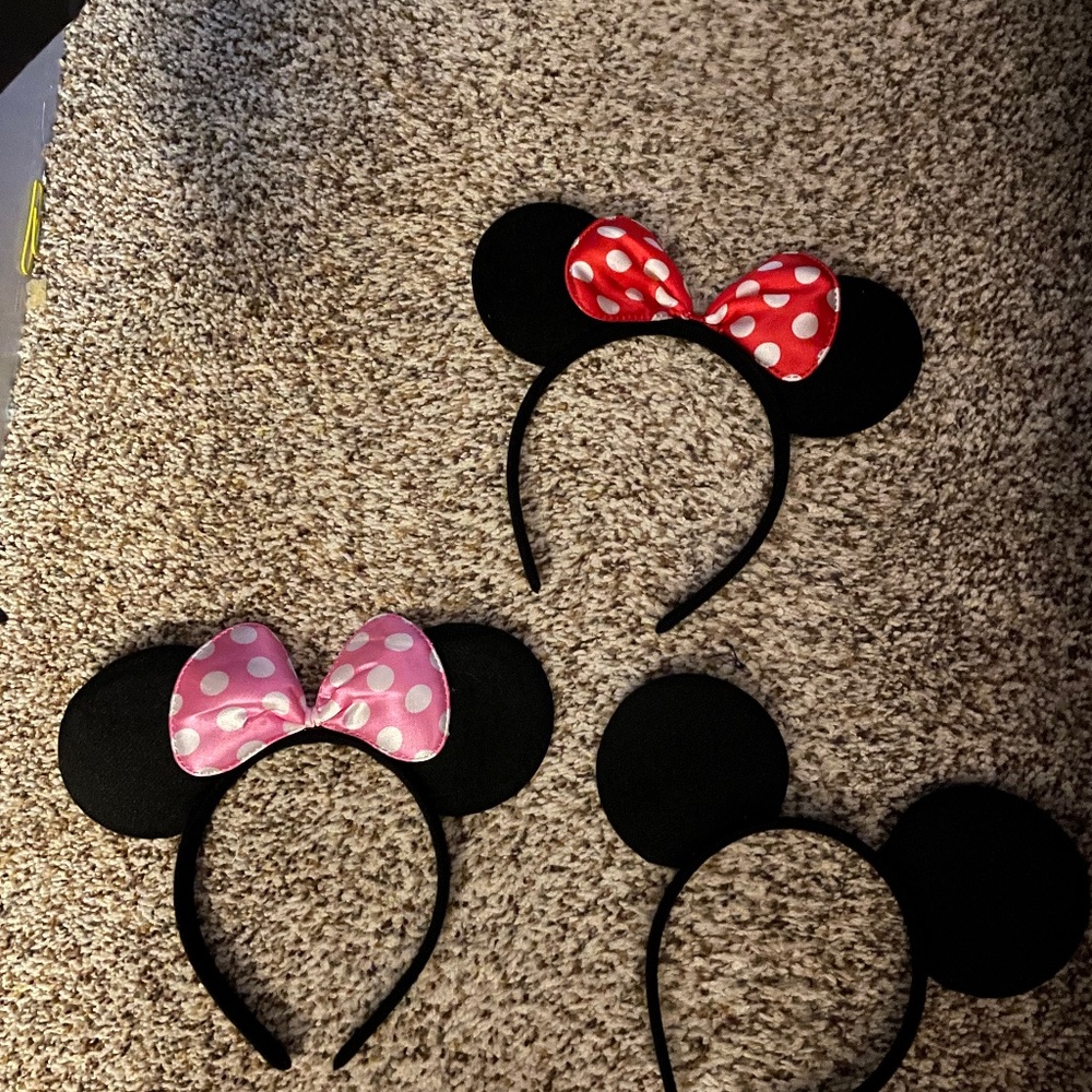 Minnie and Mickey Mouse headband ears